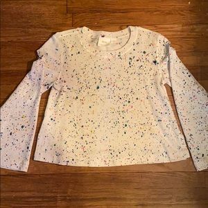 Anthropology cropped splatter sweatshirt. Size S.